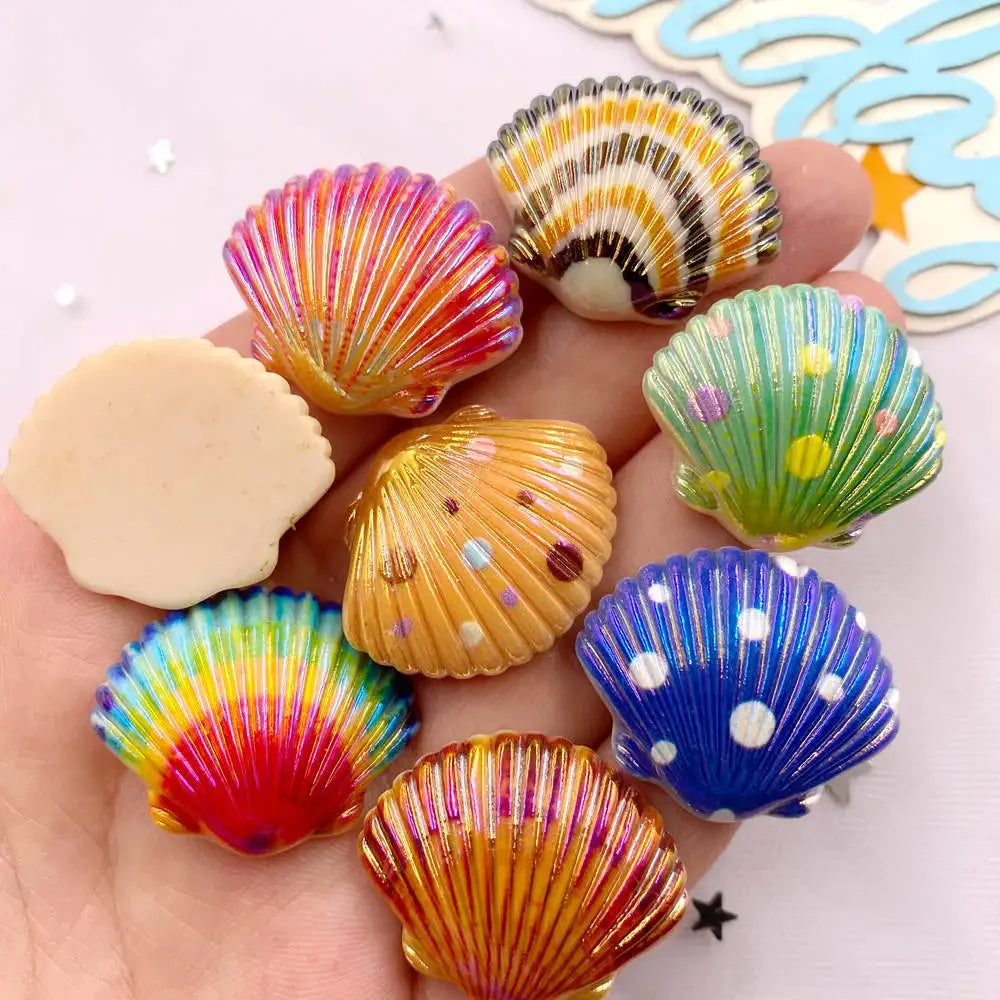8-Piece AB Resin Flower Flatback Cabochons – DIY Jewelry & Crafts