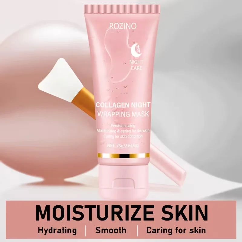 ROZINO Collagen Peel-Off Night Mask 75g + Free Brush