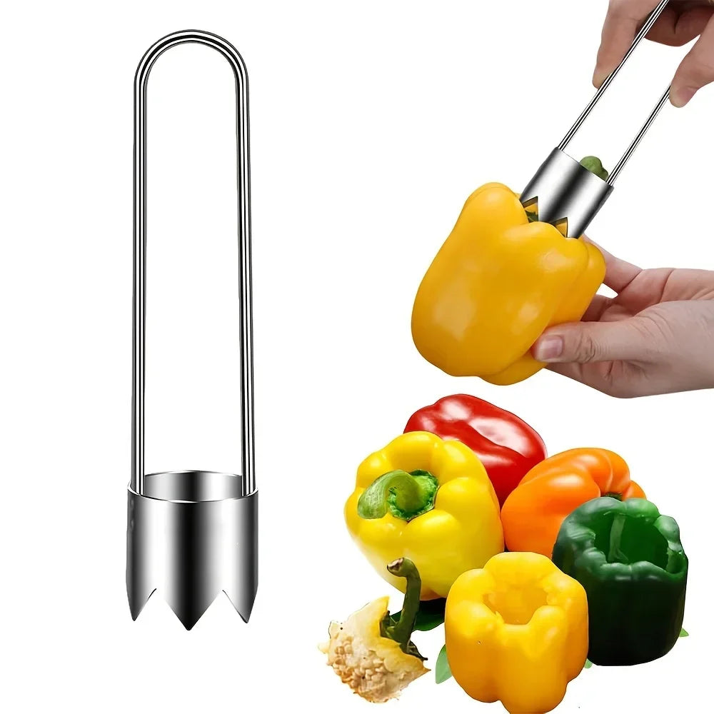 Stainless Steel Fruit & Vegetable Corer – Pepper Apple Tomato