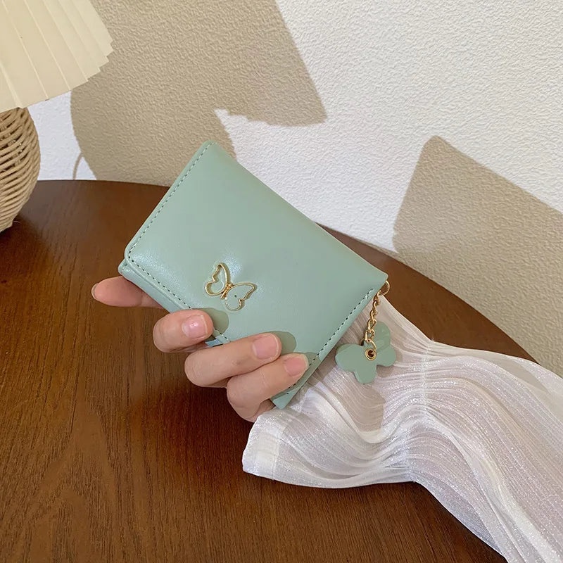 Women's Tri-Fold Wallet – Butterfly Coin Purse & Card Holder