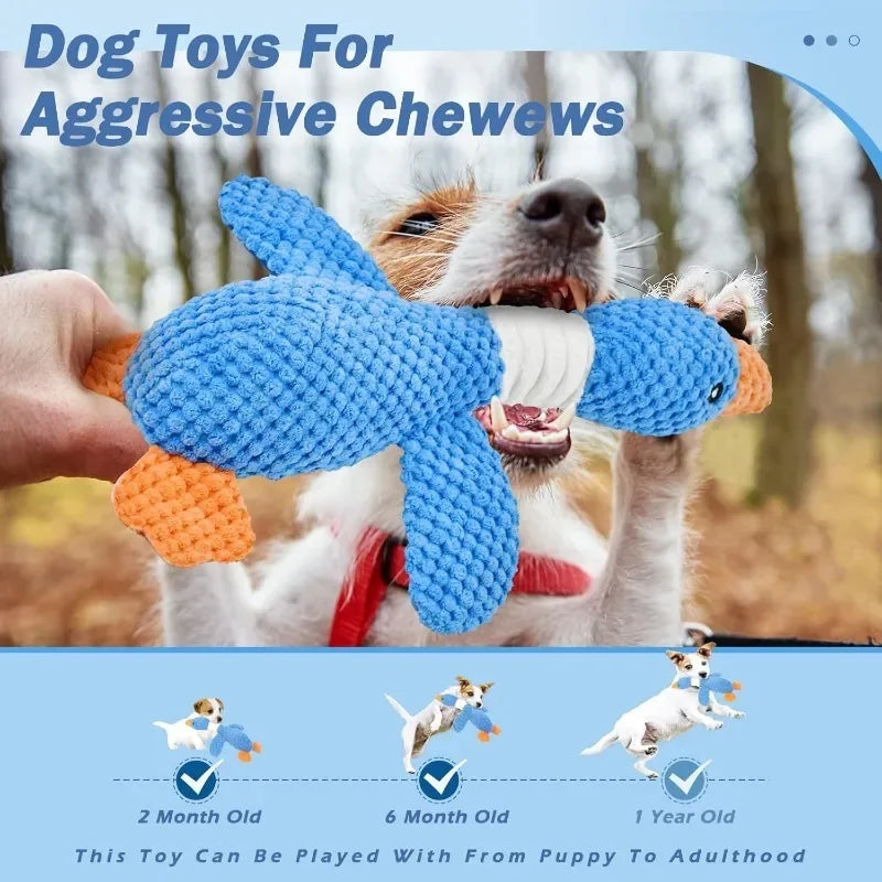 Blue Goose Squeaky Plush Dog & Cat Toy – Tough Chew Toy