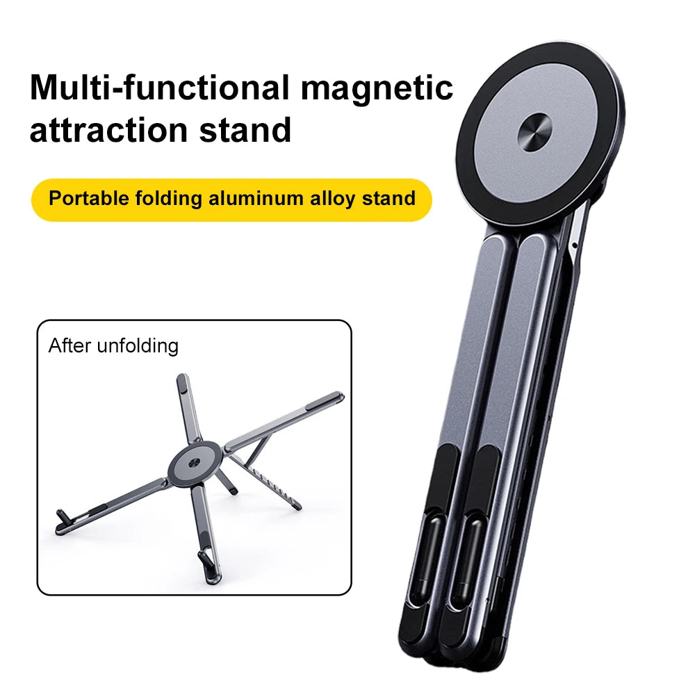 AKABEILA 3-in-1 Magnetic Phone Holder Foldable Tripod Stand