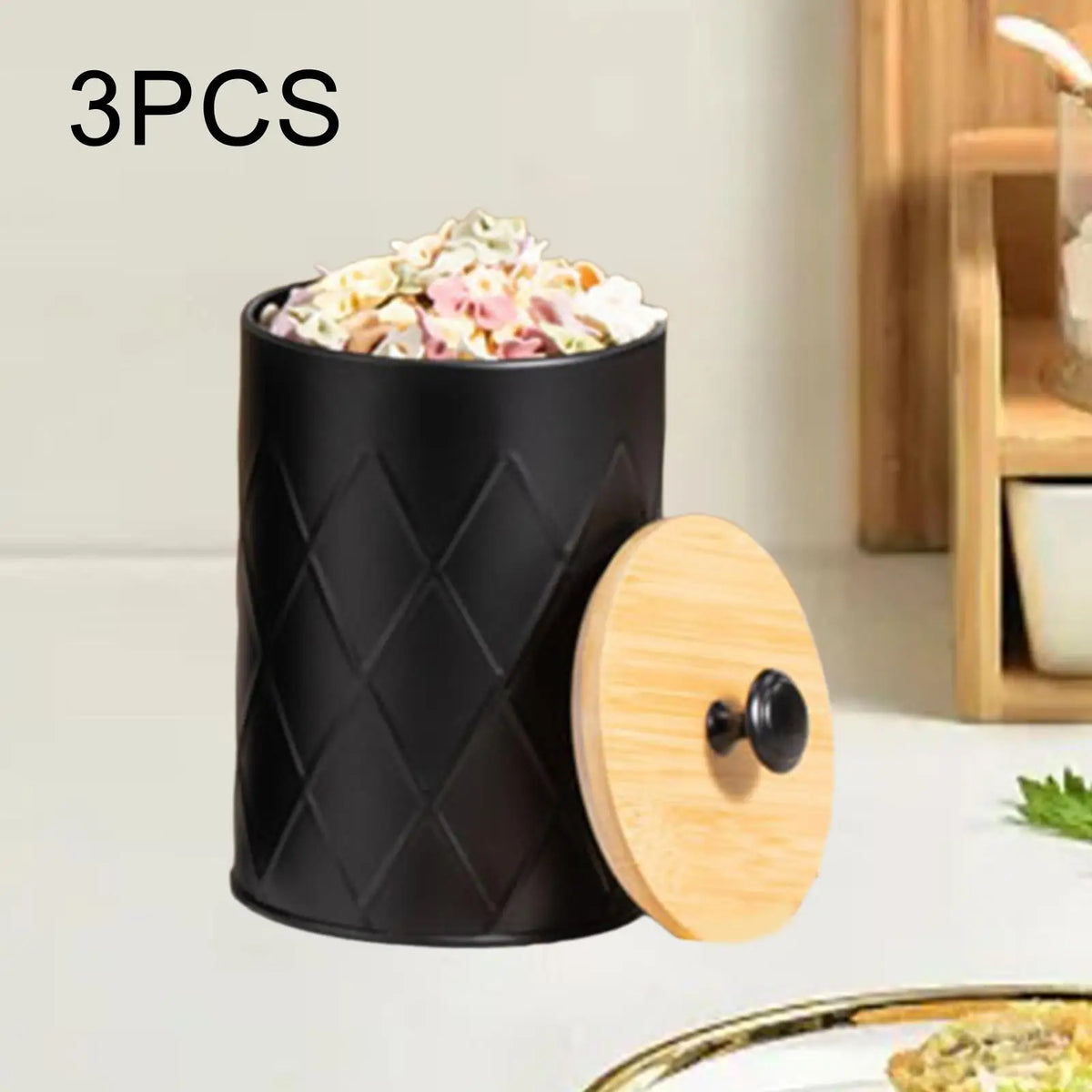 3-Piece Airtight Kitchen Canister Set | Galvanized Iron Jars