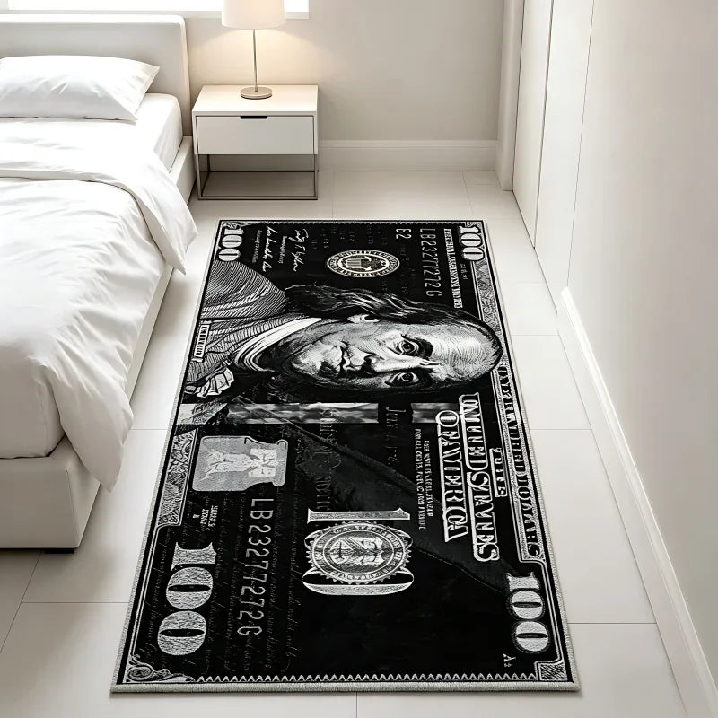 Dollar Money Print Area Rug | Non-Slip Stain Resistant Floor Mat