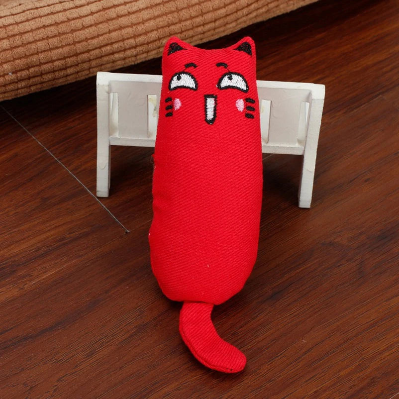 Soft Plush Catnip Thumb Pillow Toy – Interactive Cat Teether