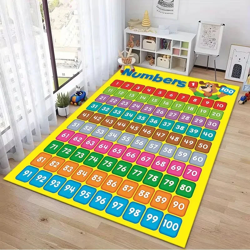 Educational Numbers 1–100 Kids Play Rug | Non-Slip Math Carpet