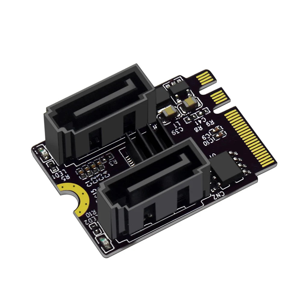 M.2 A+E Key Dual SATA 3.0 Adapter Card – JMB582 6Gbps