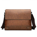 Retro Men's Waterproof PU Leather Laptop Messenger Briefcase