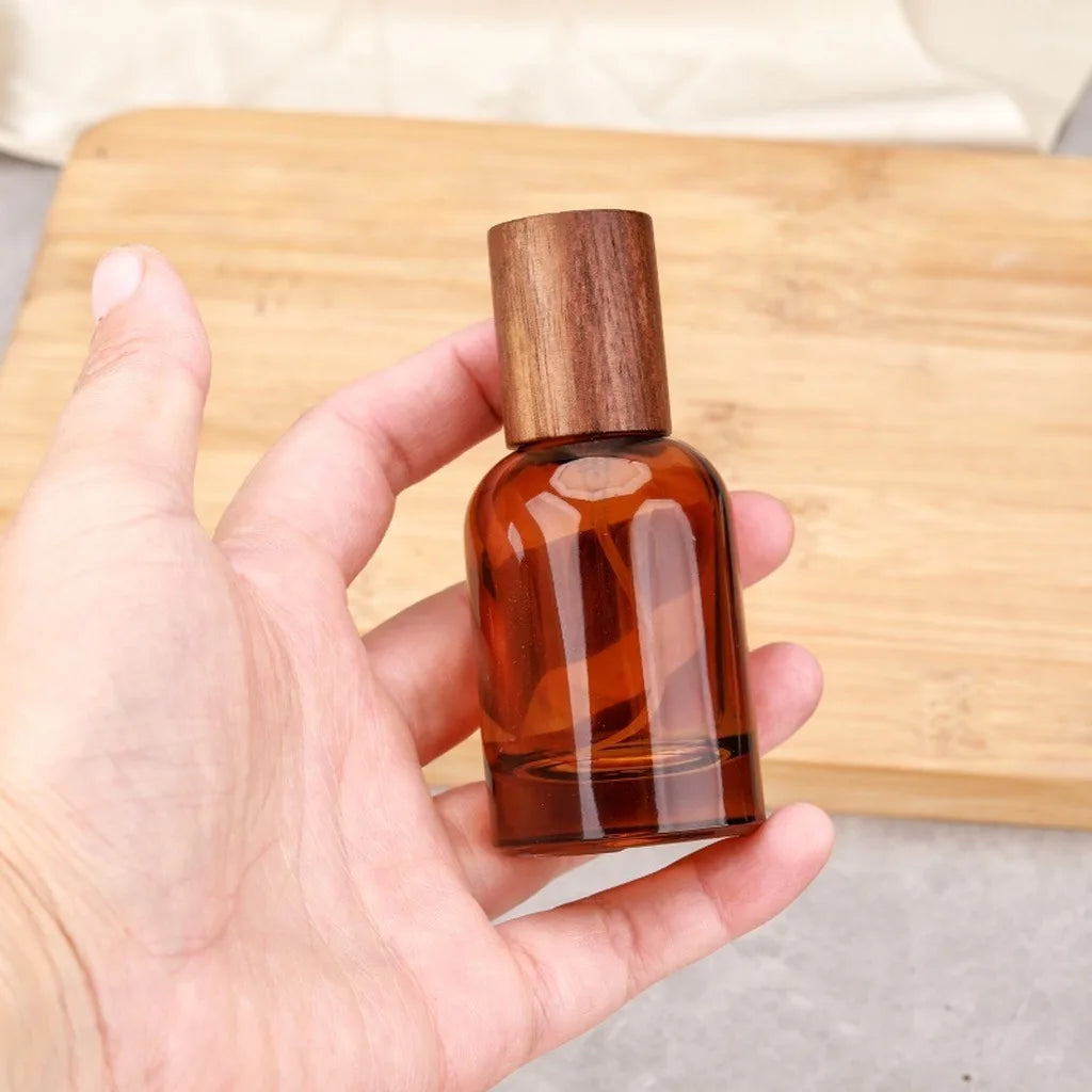 Refillable Amber Glass Perfume Spray Bottle | Travel Size