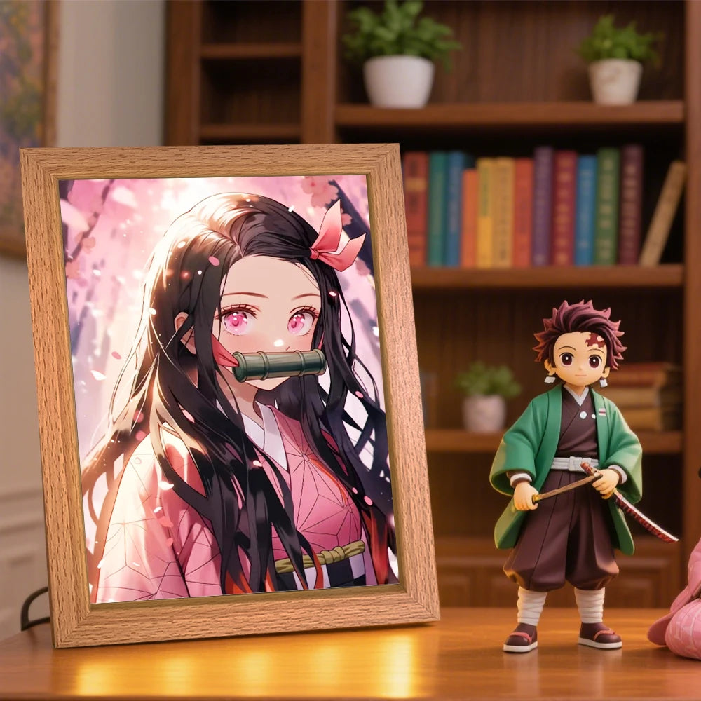 Tanjiro Kamado LED Night Light Frame | Demon Slayer Anime Lamp
