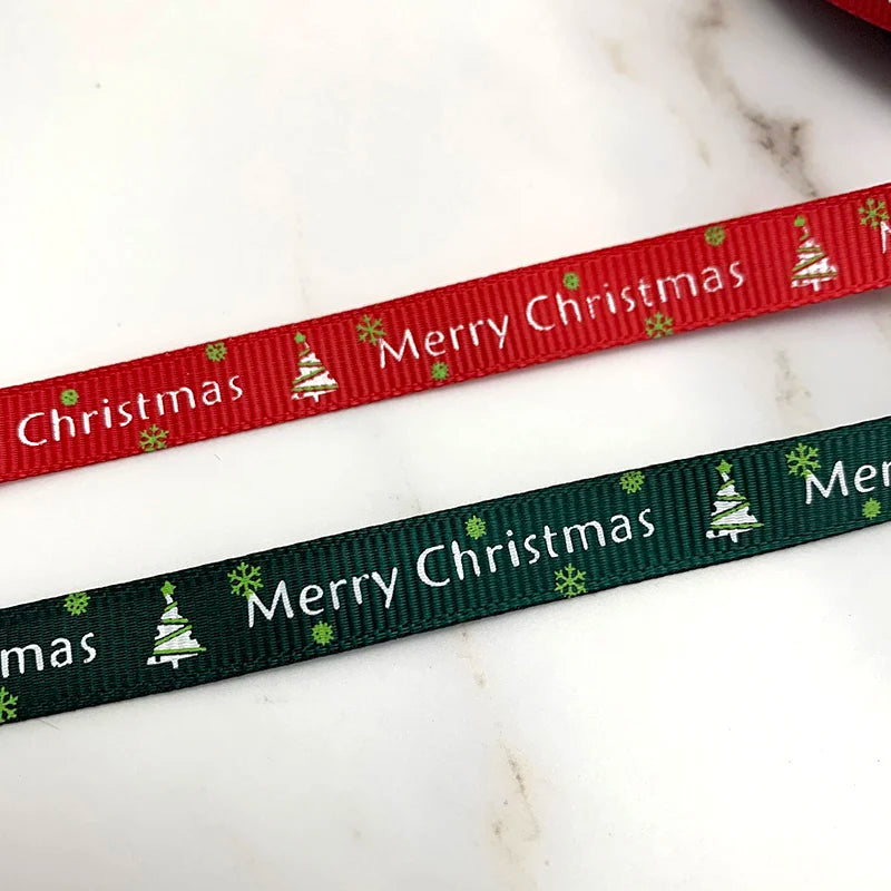 Red Merry Christmas Grosgrain Ribbon – 25 Yards, 1" Wide