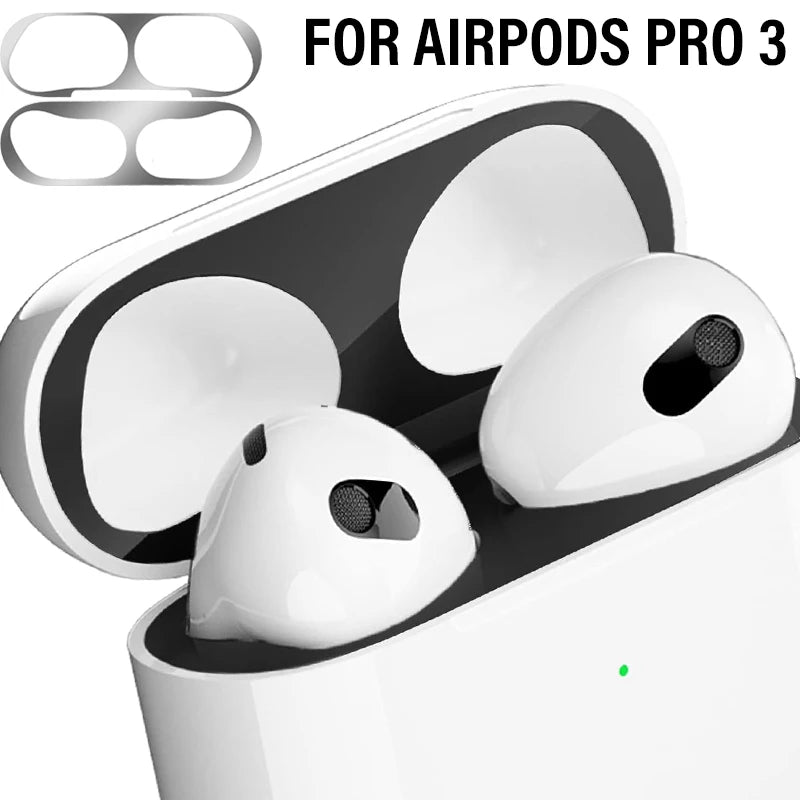 Metal Dust Cover Stickers for AirPods Pro 3 – Scratch Guard
