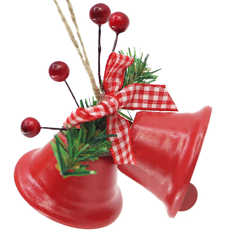 2-Pack 8cm Metal Bell Christmas Ornaments | Berry Bow Decor