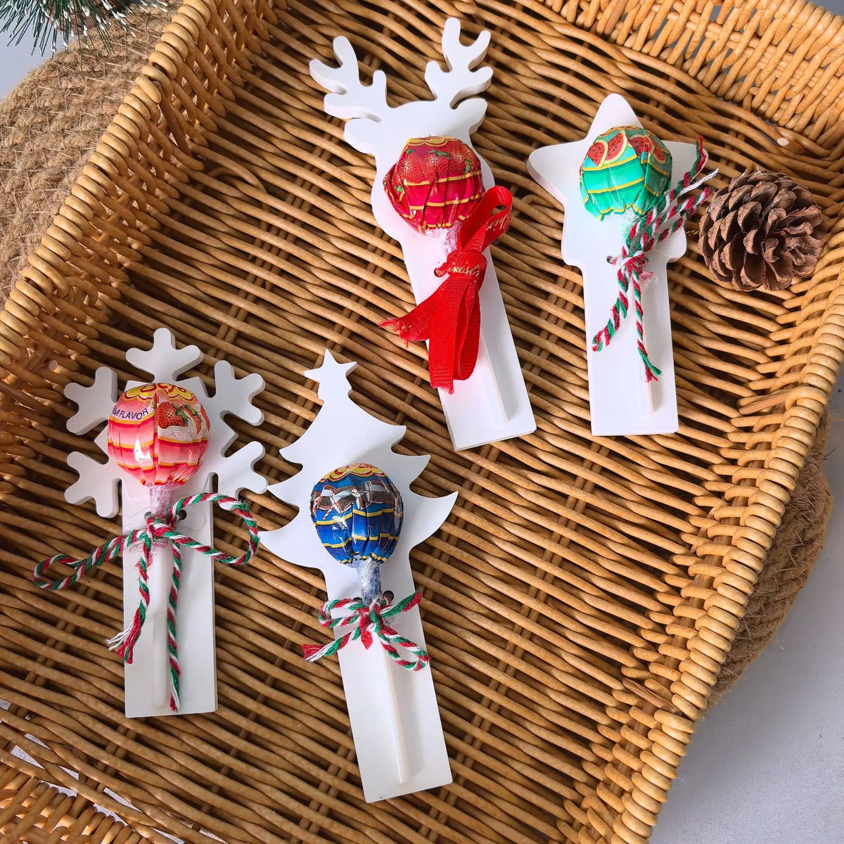 Christmas Silicone Mold – Reindeer Snowflake Star Lollipop