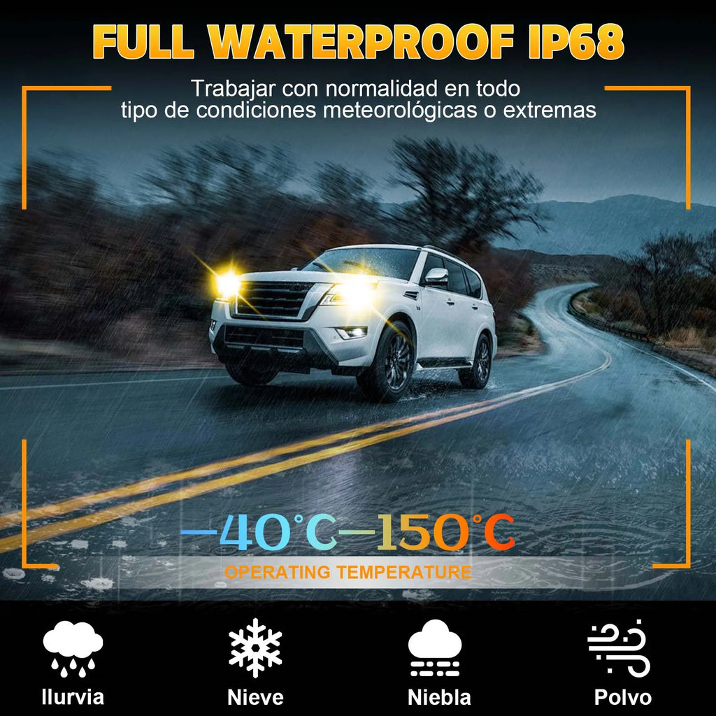Pampsee LED Fog & Headlight Bulbs H7 H11 9005 9006 – 2-Pack