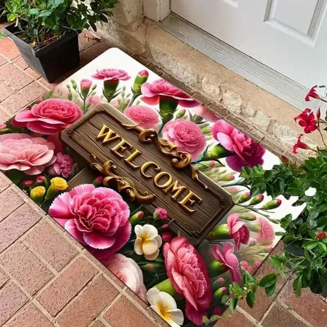 Bee & Daisy Non-Slip Entrance Mat – Soft Indoor/Outdoor Rug