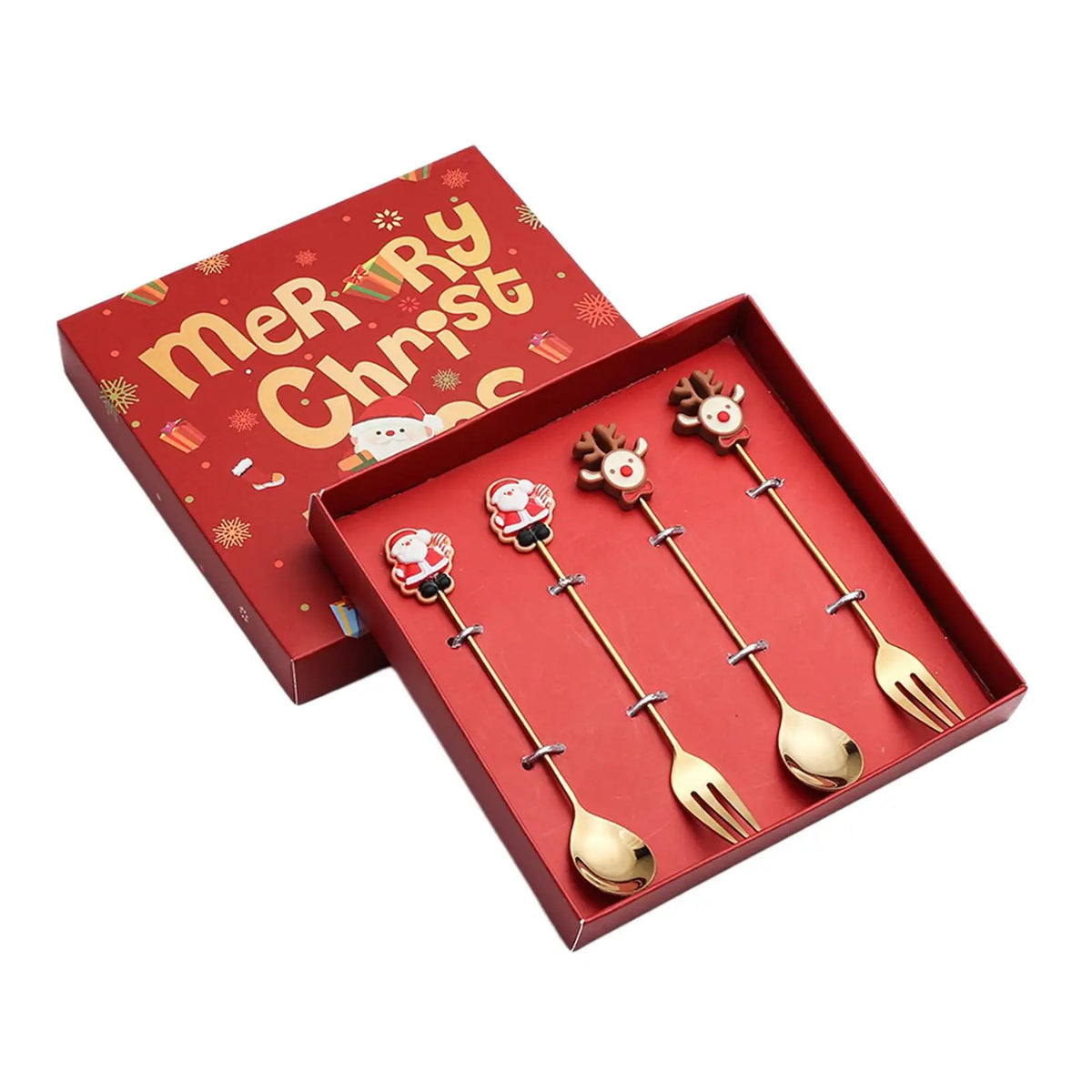 Santa Christmas Stainless Steel Cutlery Set – Spoons & Forks