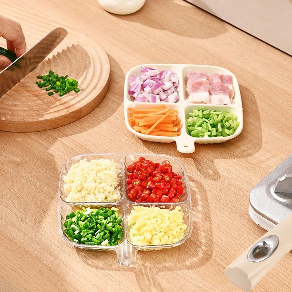 4-Grid Divided Plate | Reusable Compartment Food Dish