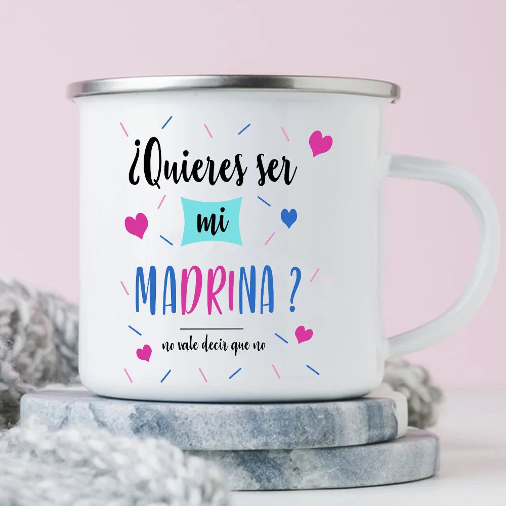 Would You Be My Godmother Enamel Mug – Godmother Gift