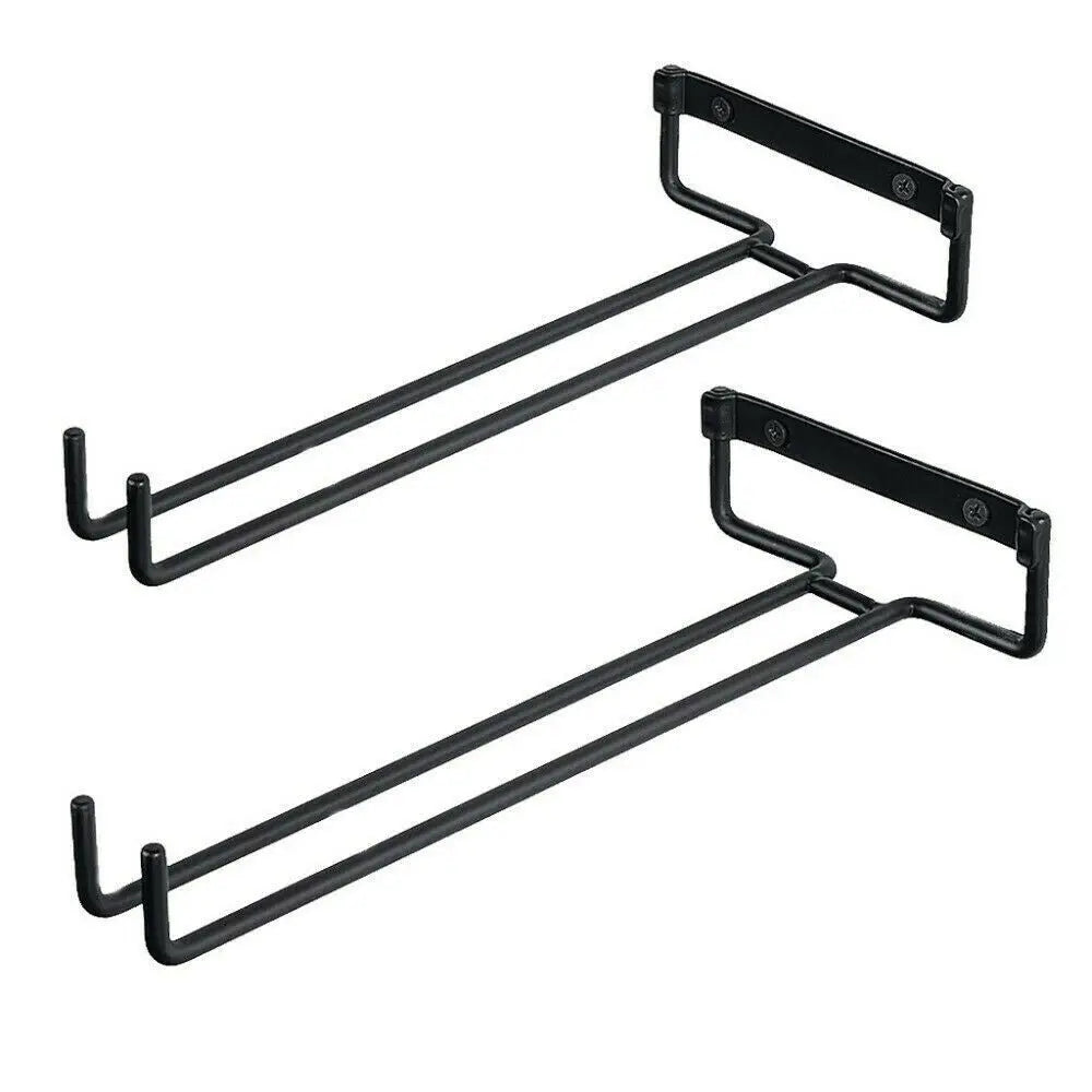 Wall-Mounted Iron Stemware Holder – Black Goblet Rack