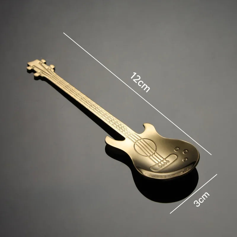 Guitar Shaped Stainless Steel Coffee Spoons | Set of 1 or 5