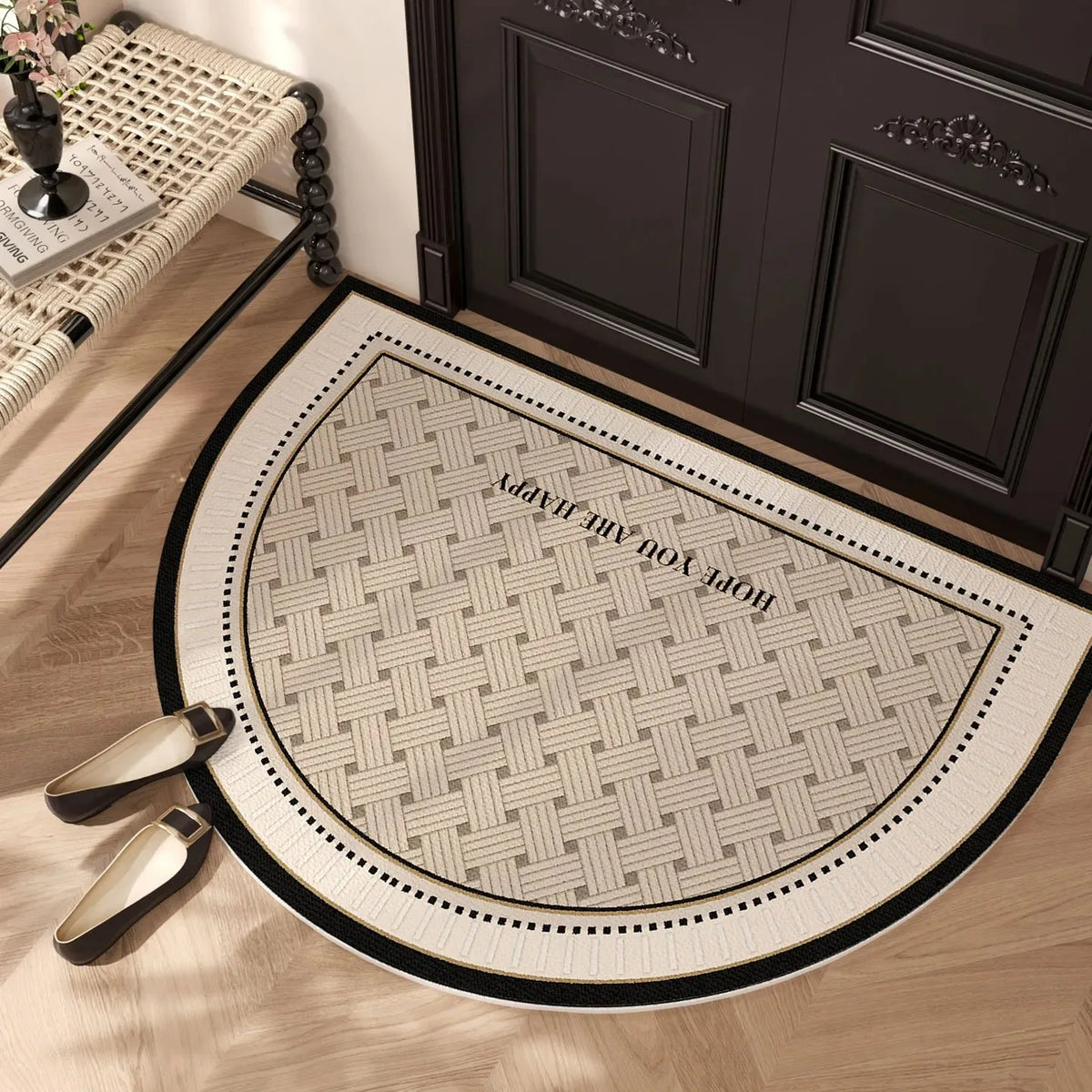 Semi-Circle Non-Slip Doormat | Half Moon Entryway Rug