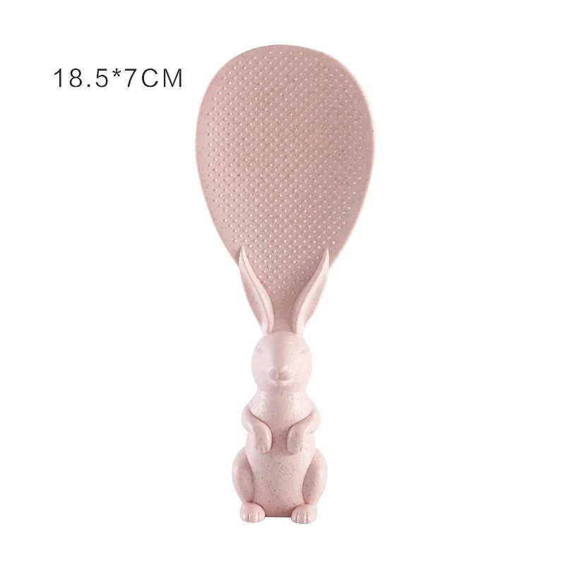 Wheat Straw Rabbit Rice Spoon – Self-Standing Cartoon Shovel