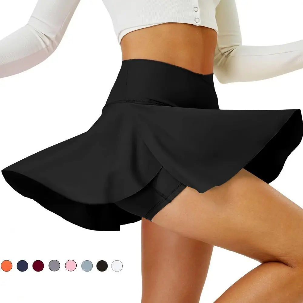 Women's Pleated Tennis Skirt – High Waist, Shorts & Pockets