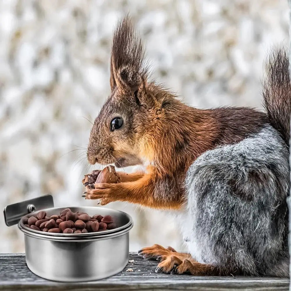 Stainless Steel Hanging Cage Bowl – Pet Feeder Dish