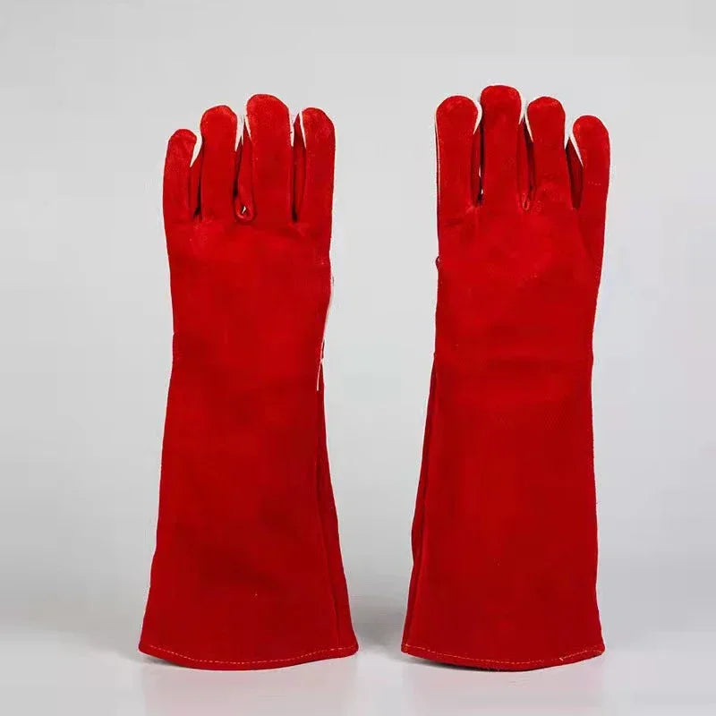 Leather Forge Welding Gloves – Heat Resistant BBQ & Oven Mitts