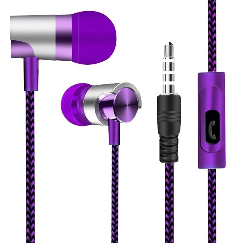 BAPPSUS Nylon Braided Wired Earbuds with Mic & Heavy Bass