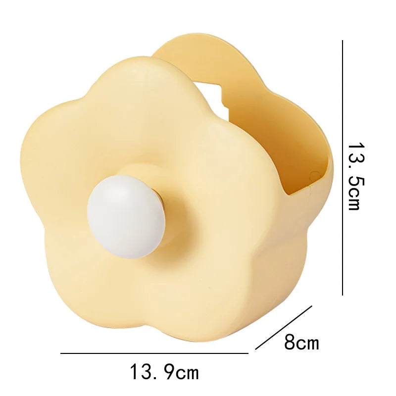 Wall-Mounted Flower Makeup Brush & Toothbrush Storage Box