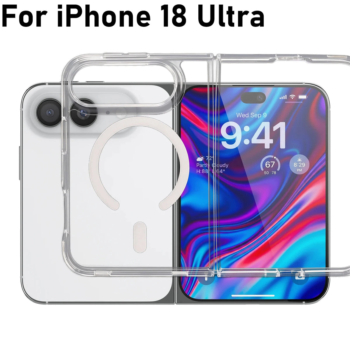 Clear MagSafe Case for iPhone 18 Ultra – PC+TPU Magnetic Cover