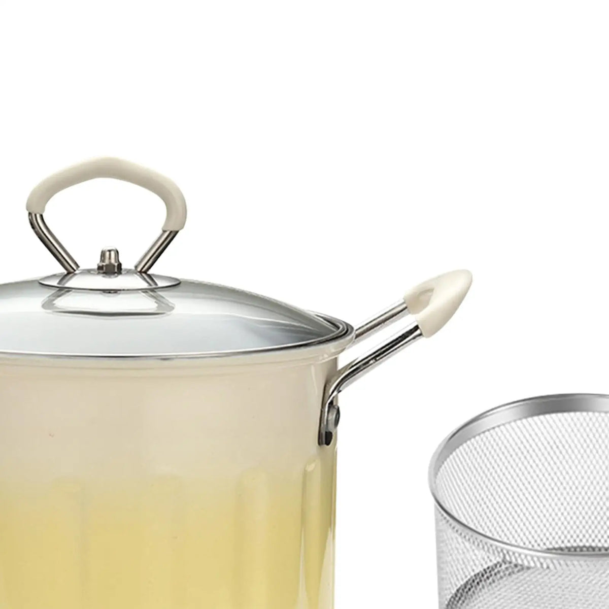 Stainless Steel Deep Frying Pot with Strainer Basket – 3L
