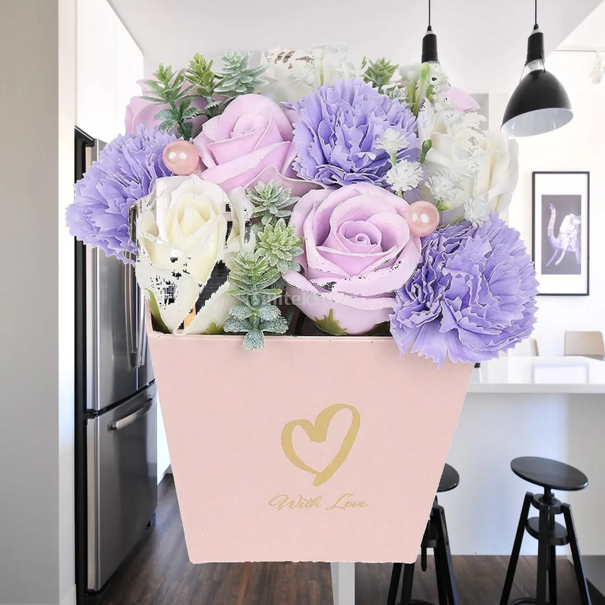 Scented Soap Carnation Flower Gift Box | Home Decor Bouquet