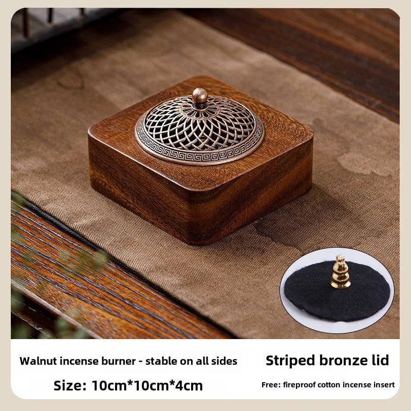Walnut Wood Incense Burner & Storage Box – Zen Home Décor