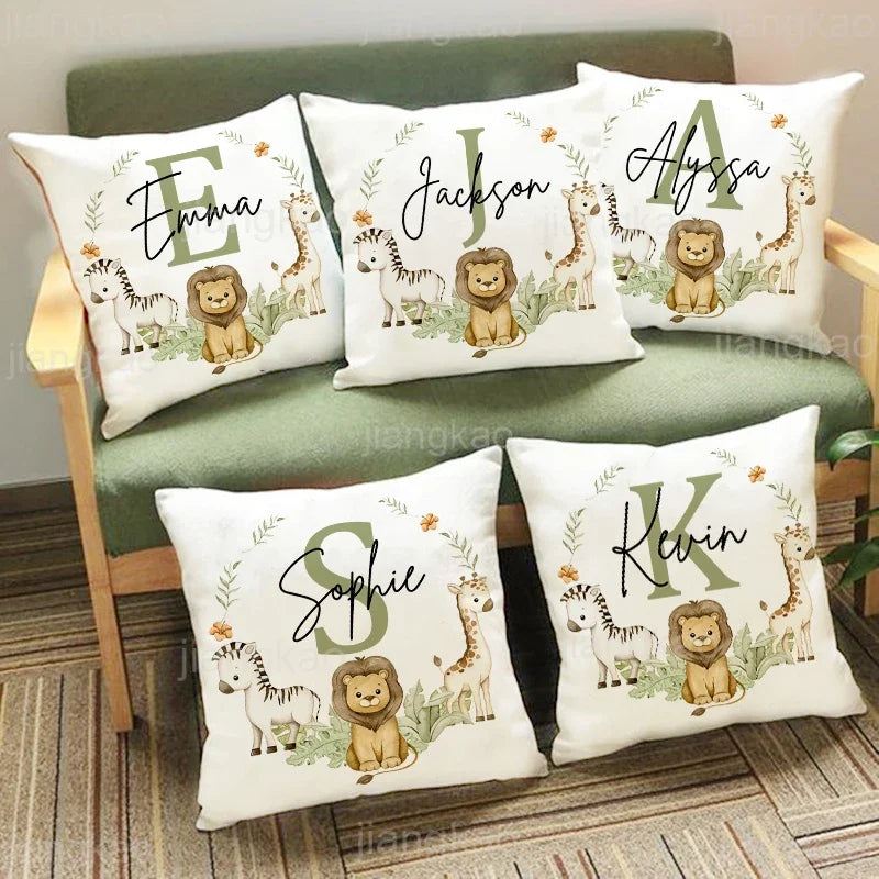 Personalized Animal Name Pillowcase | Kids Bedroom Gift 45cm