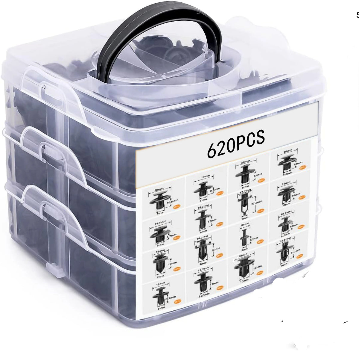 kkjoy 620-Pc Mixed Auto Rivet Retainer Clip Fastener Set