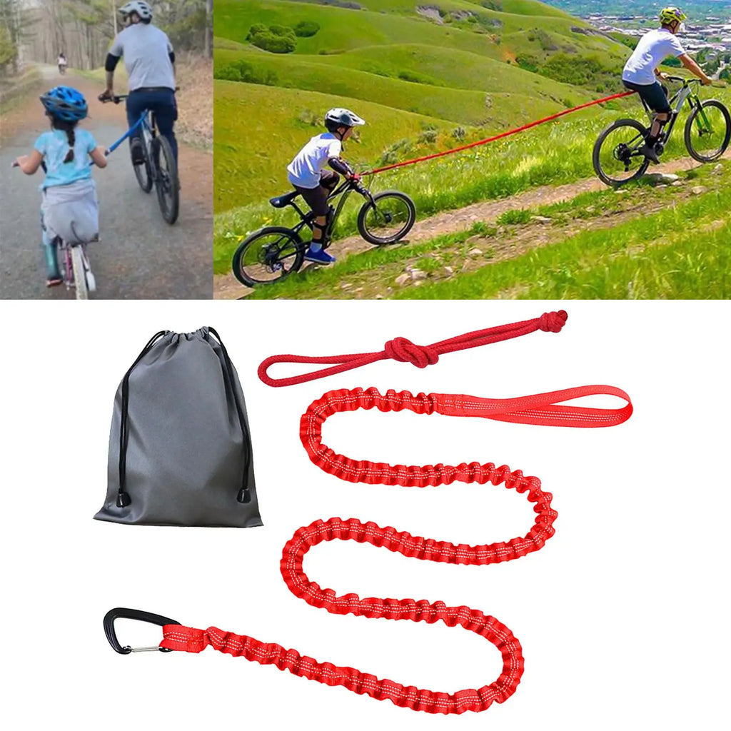 Kids Bike Tow Rope Bungee Strap with Carabiner | Kesoto