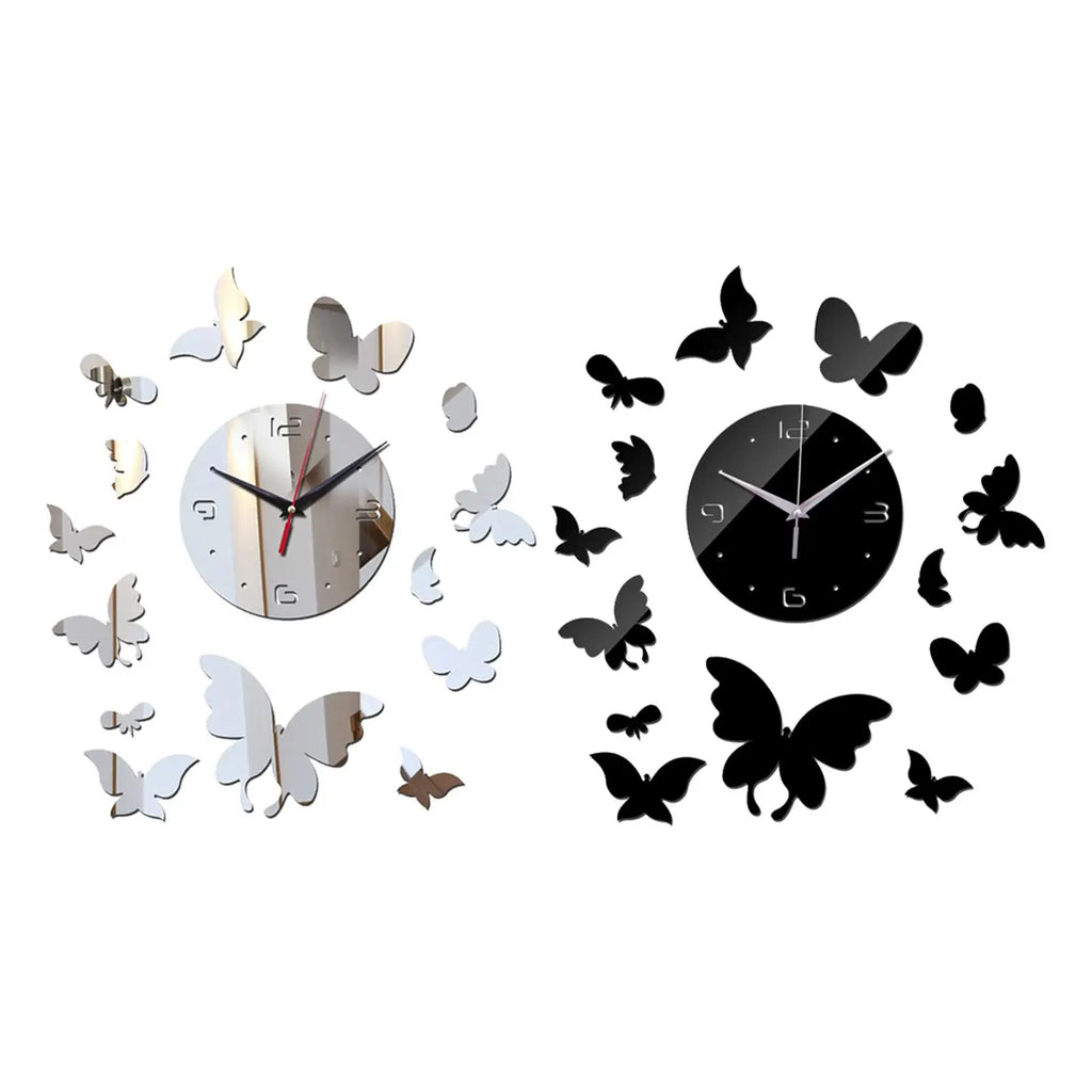 Geometric DIY Mirror Wall Clock – Silent Acrylic Home Décor