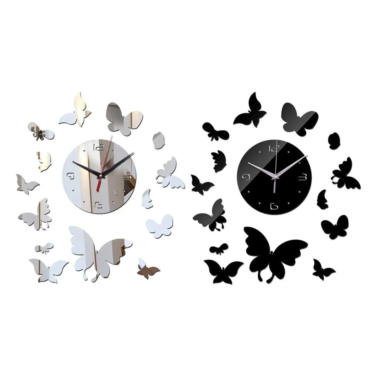 Geometric DIY Mirror Wall Clock – Silent Acrylic Home Décor