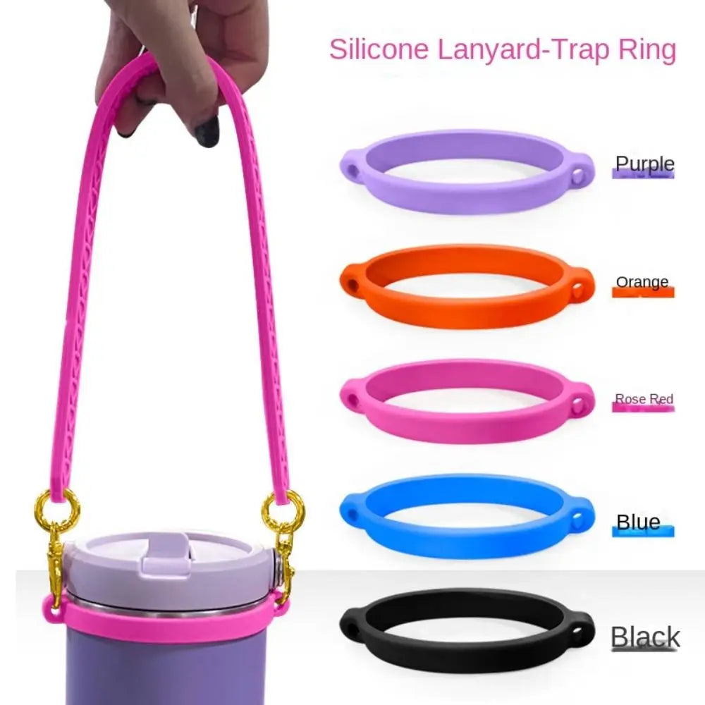 Silicone Drawstring Ring Bottle Strap | Cup Handle Sling