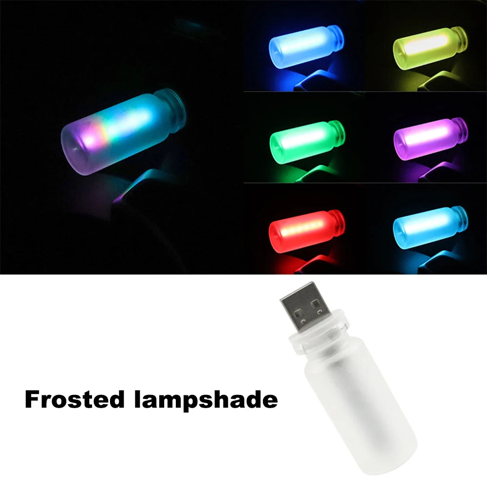 USB LED Flame Candle Ambient Light – Car & Home Décor