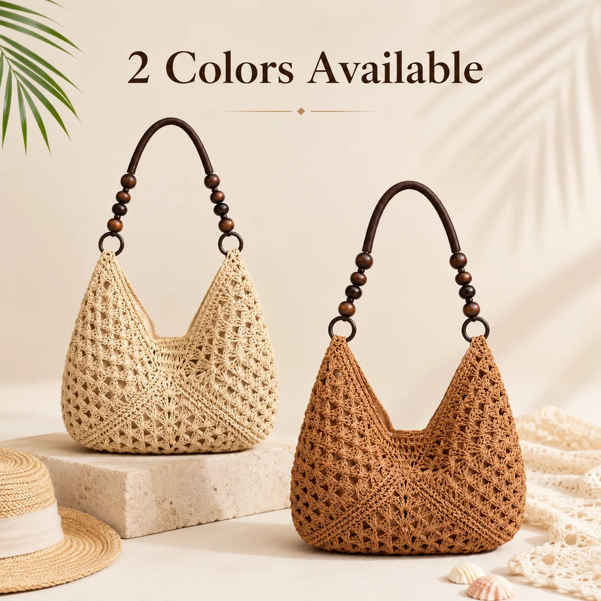 Women's Chinese Style Straw Bucket Tote Shoulder Bag