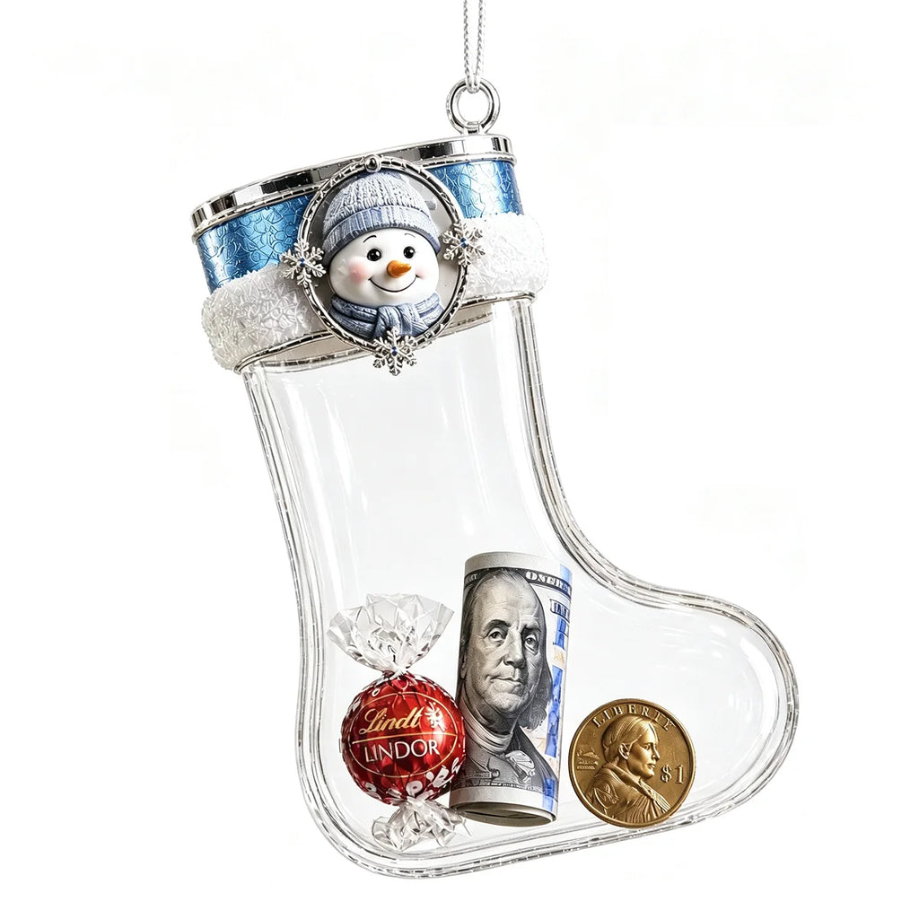 Fillable Acrylic Christmas Stocking Ornament | 4 Festive Styles