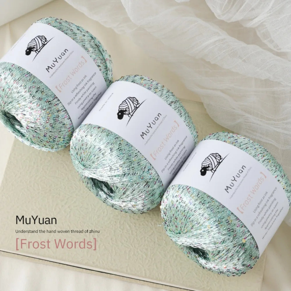 Sequin Crochet Thread 50g – Nylon Glitter Yarn for DIY Crafts