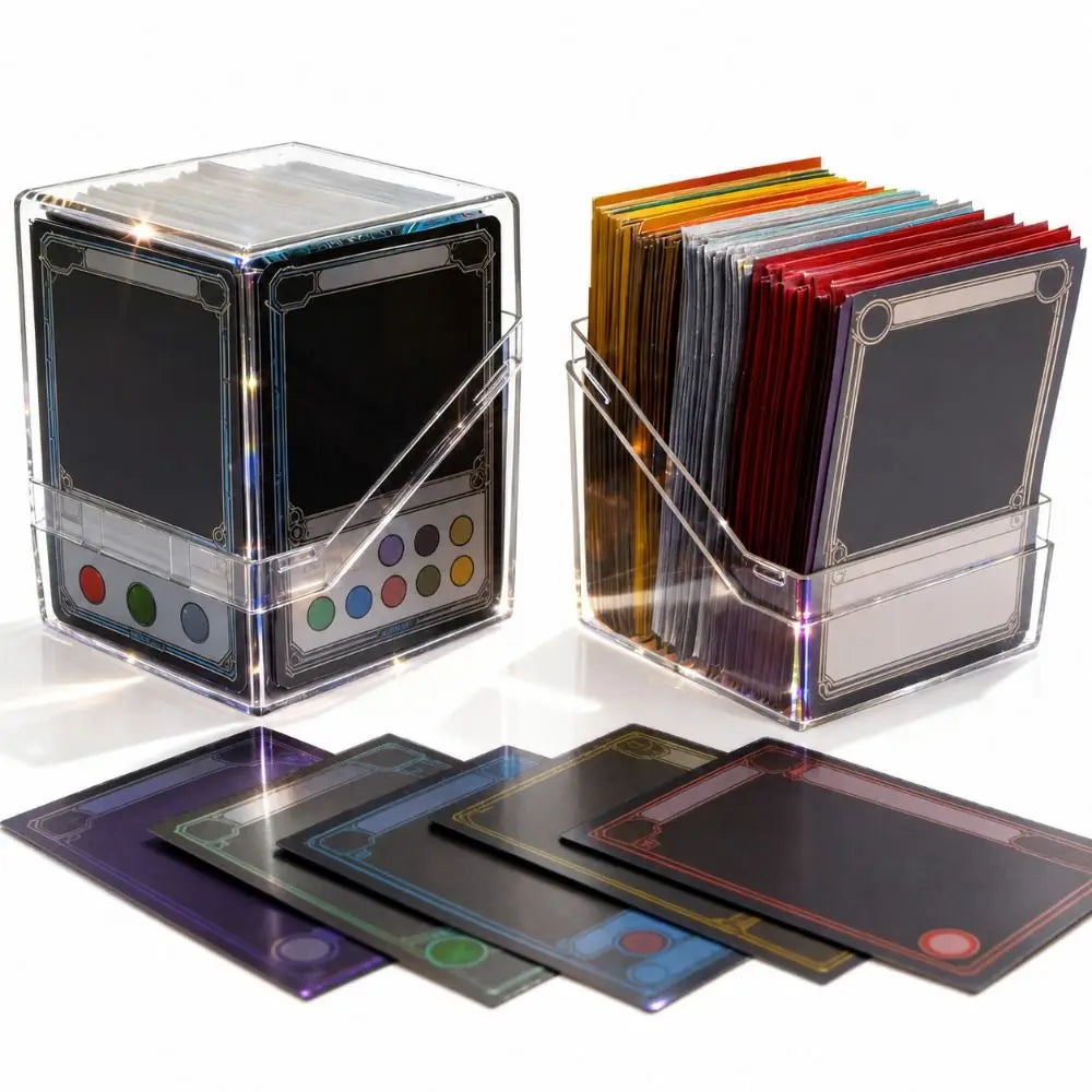 Acrylic TCG Card Storage Box – Transparent Stackable 100+ Cards