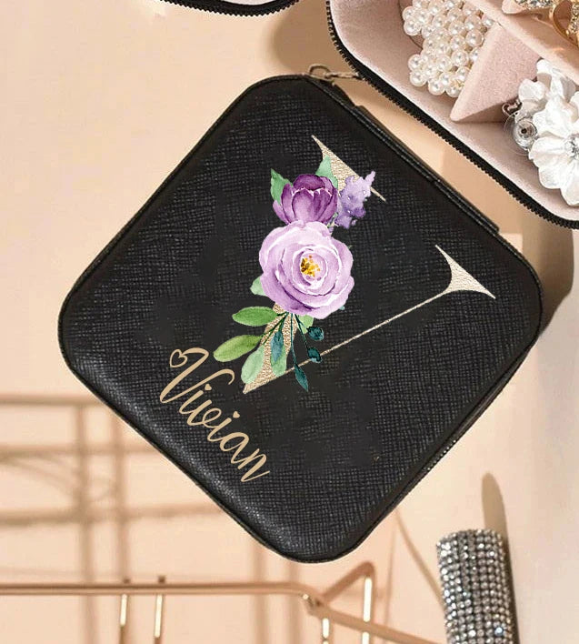 Personalized Leather Jewelry Box – Custom Name Gift for Her