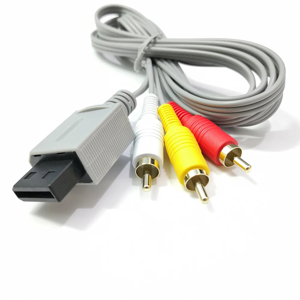 Nintendo Wii & Wii U AV Cable 1.8m Gold-Plated RCA Composite