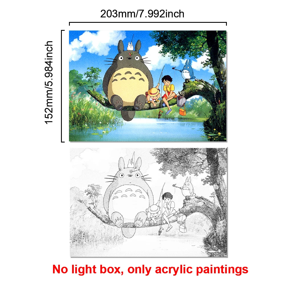 Totoro Acrylic LED Night Light | Anime Illuminated Wall Lamp